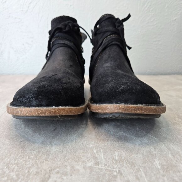 Born Chukka Boot 8.5 Black Leather Distressed Comfort Desert Grunge Ankle Bootie - Picture 3 of 13